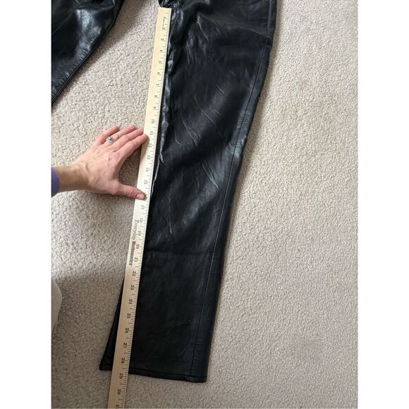 Agolde Recycled Leather Relaxed Boot Pant size 25 Black Detox - Picture 8 of 12